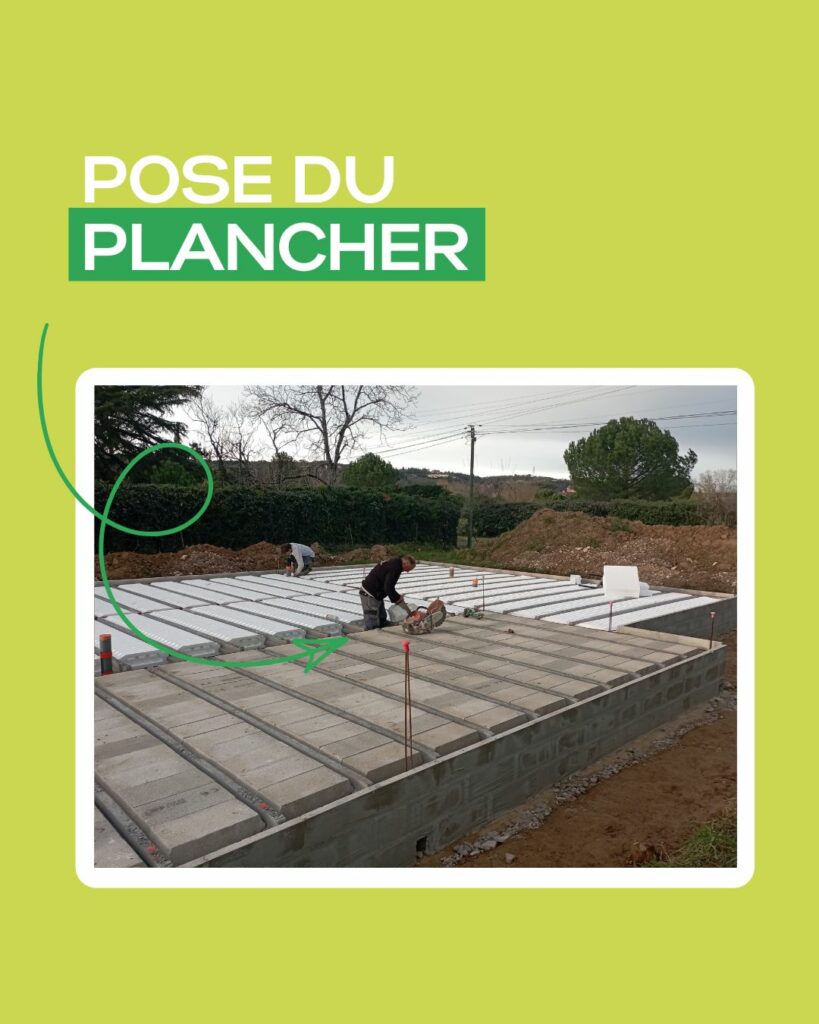 Pose du plancher d'une maison à Albi par DCMEV