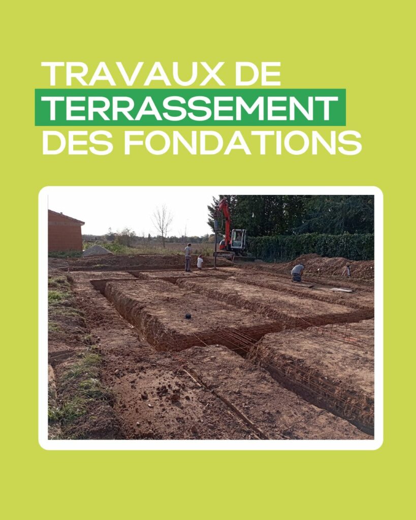 Travaux de terrassement des fondations d'une maison à Albi par DCMEV